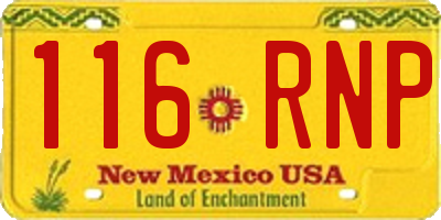 NM license plate 116RNP