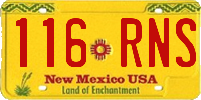 NM license plate 116RNS