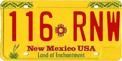 NM license plate 116RNW
