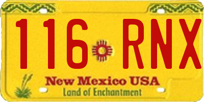 NM license plate 116RNX