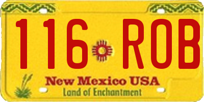 NM license plate 116ROB