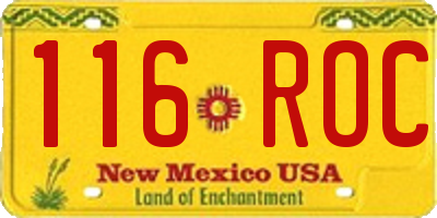 NM license plate 116ROC