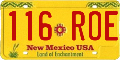 NM license plate 116ROE