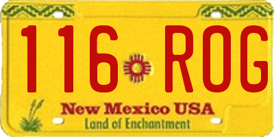 NM license plate 116ROG