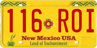 NM license plate 116ROI