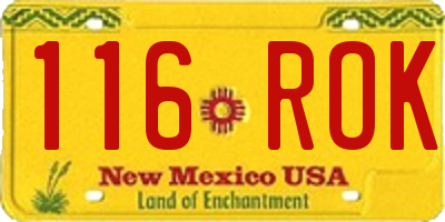 NM license plate 116ROK
