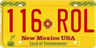 NM license plate 116ROL