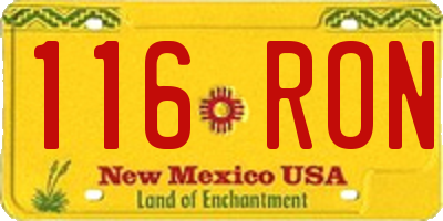 NM license plate 116RON