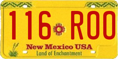 NM license plate 116ROO