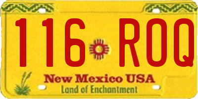 NM license plate 116ROQ