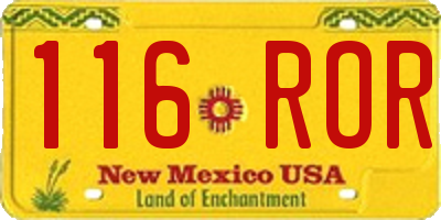 NM license plate 116ROR