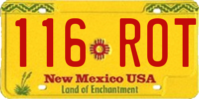 NM license plate 116ROT