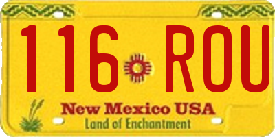 NM license plate 116ROU