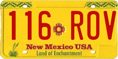 NM license plate 116ROV