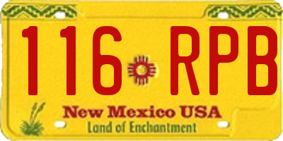NM license plate 116RPB