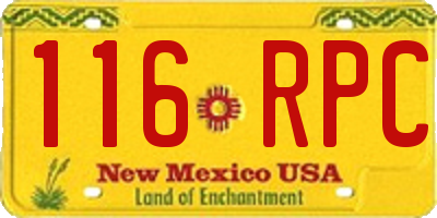 NM license plate 116RPC
