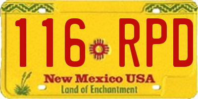 NM license plate 116RPD