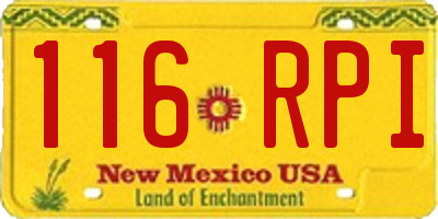 NM license plate 116RPI