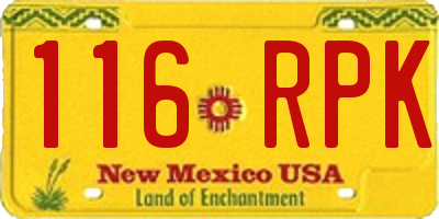 NM license plate 116RPK