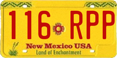 NM license plate 116RPP