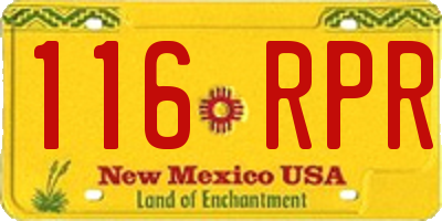 NM license plate 116RPR
