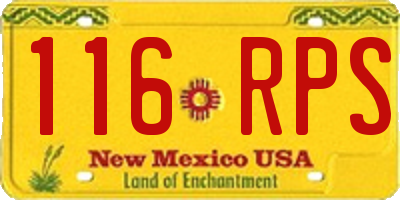 NM license plate 116RPS