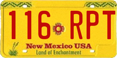 NM license plate 116RPT