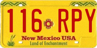 NM license plate 116RPY