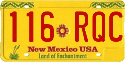 NM license plate 116RQC