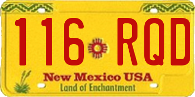 NM license plate 116RQD