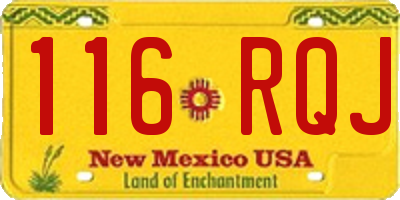 NM license plate 116RQJ