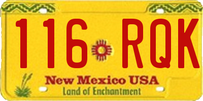 NM license plate 116RQK