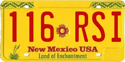 NM license plate 116RSI