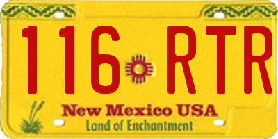 NM license plate 116RTR