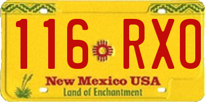 NM license plate 116RXO