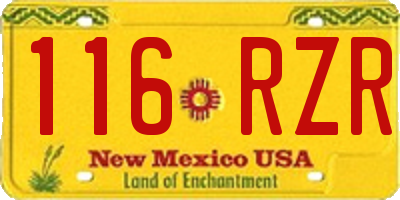 NM license plate 116RZR