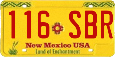 NM license plate 116SBR