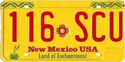 NM license plate 116SCU
