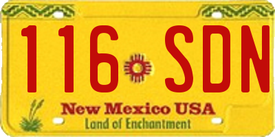 NM license plate 116SDN