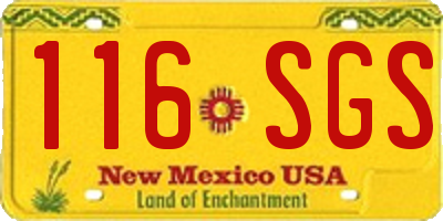 NM license plate 116SGS