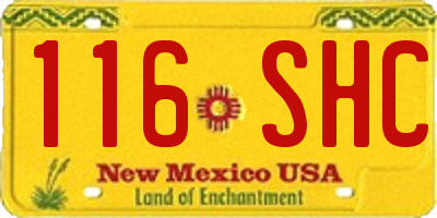 NM license plate 116SHC