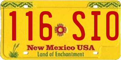 NM license plate 116SIO