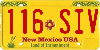 NM license plate 116SIV