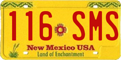 NM license plate 116SMS