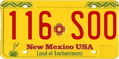 NM license plate 116SOO