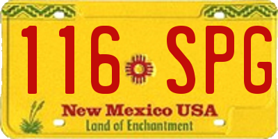 NM license plate 116SPG