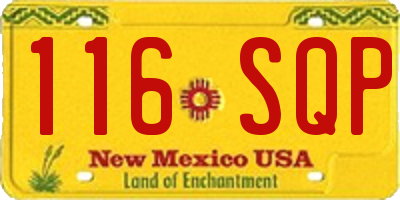 NM license plate 116SQP
