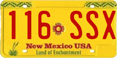 NM license plate 116SSX