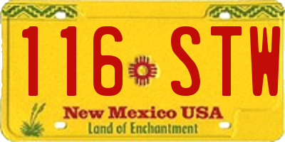 NM license plate 116STW