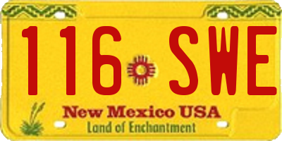 NM license plate 116SWE